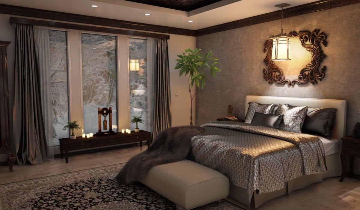 The image of a bedroom built as part of new custom home construction in Amarillo, TX